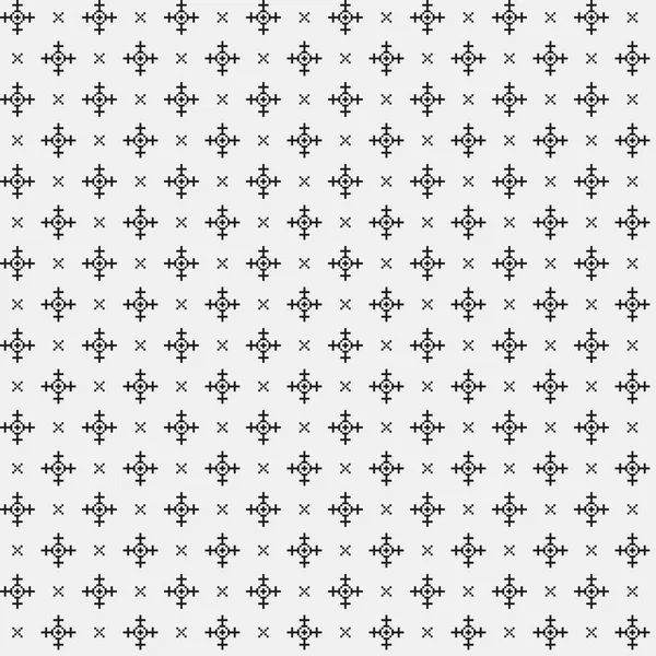 Modèle pixellisé simple avec des formes géométriques monochromes. Utile pour le textile et le design d'intérieur. Style neutre strict . — Image vectorielle