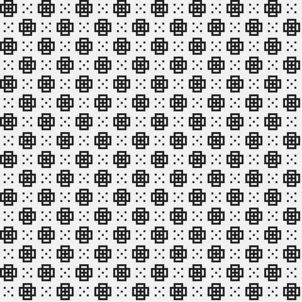 Patrón pixelado simple con formas geométricas monocromáticas. Útil para el diseño textil e interior. Estilo neutro estricto . — Vector de stock