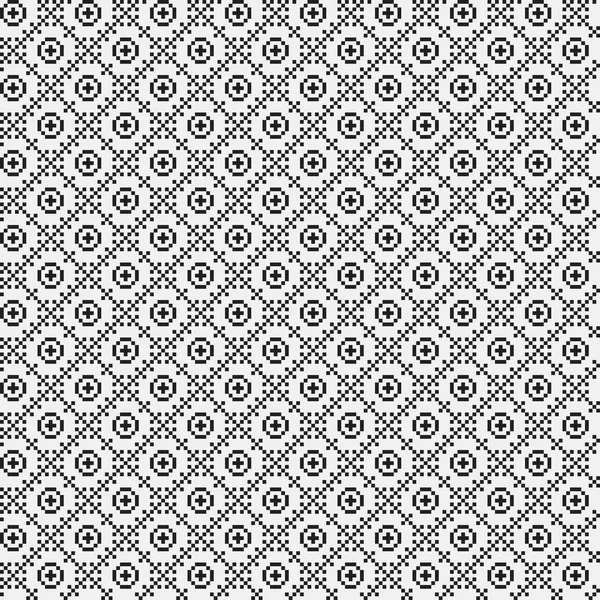 白黒の幾何学図形を単純なピクセル化されたパターン。テキスタイルとインテリア デザインに便利です。厳格な中立的なスタイル. — ストックベクタ