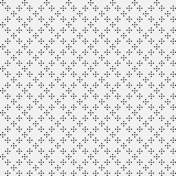 Patrón pixelado simple con formas geométricas monocromáticas. Útil para el diseño textil e interior. Estilo neutro estricto . — Vector de stock