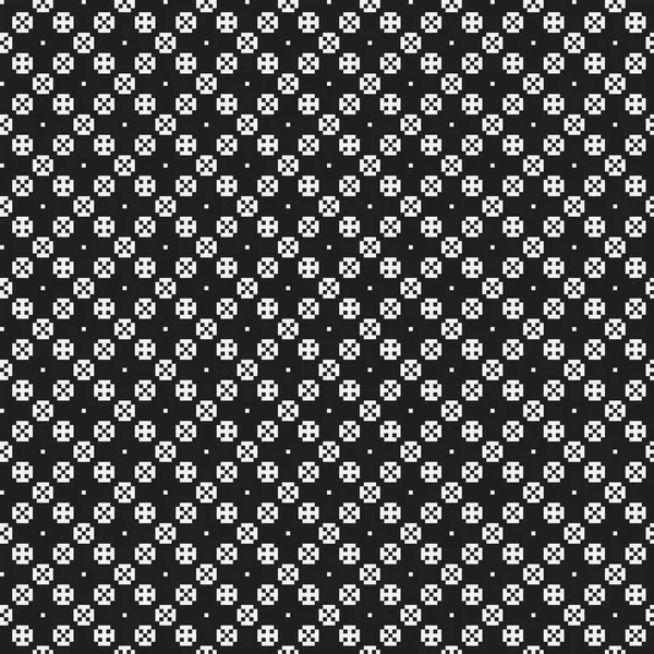 Patrón pixelado simple con formas geométricas monocromáticas. Útil para el diseño textil e interior. Estilo neutro estricto . — Vector de stock