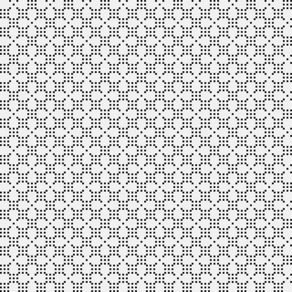 Patrón pixelado simple con formas geométricas monocromáticas. Útil para el diseño textil e interior. Estilo neutro estricto . — Vector de stock