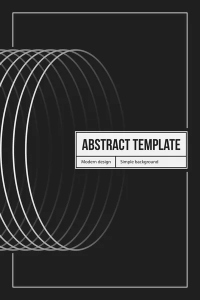 Poster design template with geometric elements in black and white style. Abstract vector background — Stock Vector