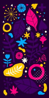 Çiçek öğeleri renkli vektör arka plan el ile çizilmiş. Reklam, web tasarım ve basılı medya için yararlı.