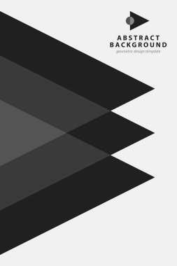 Siyah ve beyaz tarzı kesişen üçgenleri ile poster tasarım şablonu. Soyut vektör arka plan
