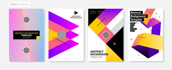 Ensemble de quatre décors abstraits / affiches dans un style minimaliste moderne — Image vectorielle