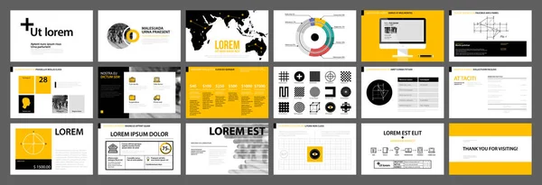 Presentation templates with infographics elements. Useful for annual reports and web design. — Stock Vector