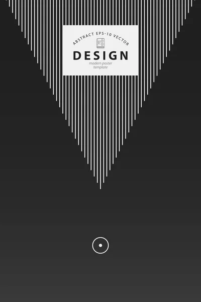 Plantilla de diseño de póster con elementos geométricos simples en estilo blanco y negro. Fondo de vector abstracto — Archivo Imágenes Vectoriales