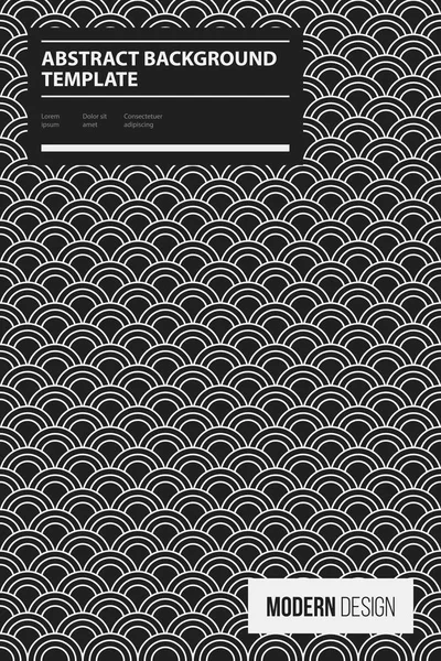 Poster design template with traditional oriental pattern in black and white style. Abstract vector background — Stock Vector