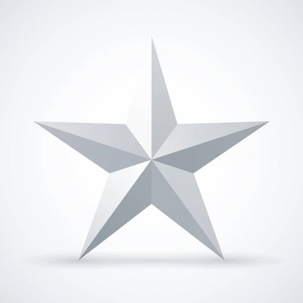 Metallic five-pointed star on white background. Vector Graphics