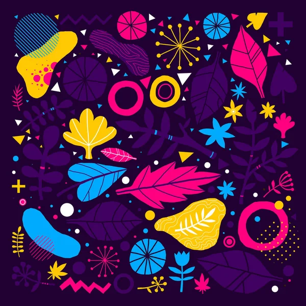 Colorful vector background with hand drawn floral elements. Useful for advertising, web design and printed media. — Stock Vector