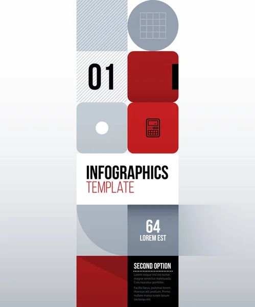 Plantilla rectángulo vertical patchwork en estilo empresarial moderno sobre fondo blanco — Vector de stock