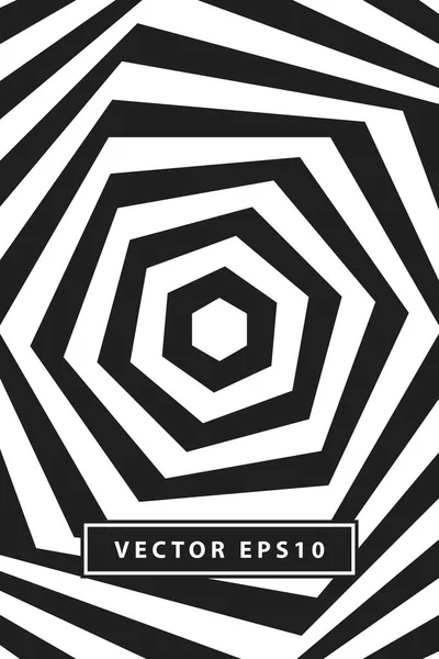 Modèle de conception d'affiche avec des formes hexagonales dans le style noir et blanc. Fond vectoriel abstrait — Image vectorielle