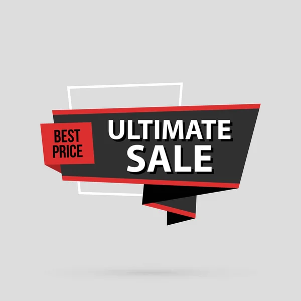 Ultimate sale banner template in flat origami style on gray background Vector Graphics