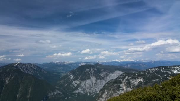 Time-lapse of clouds in the mountains in Austria, Obertraun, 5 Fingers — Stock Video