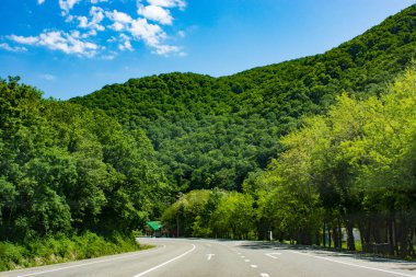 Yaz aylarında dağlarda Otoban