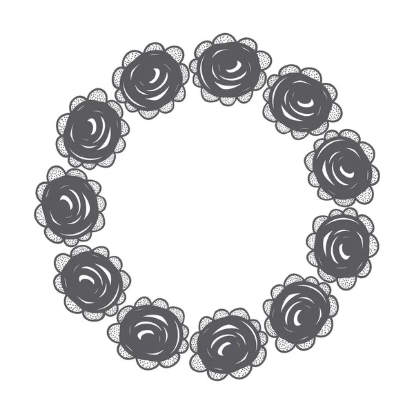 Design de roses emblème rustique — Image vectorielle