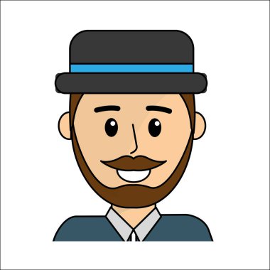 adam şapka simgesi olan insanlar, mutlu yüz