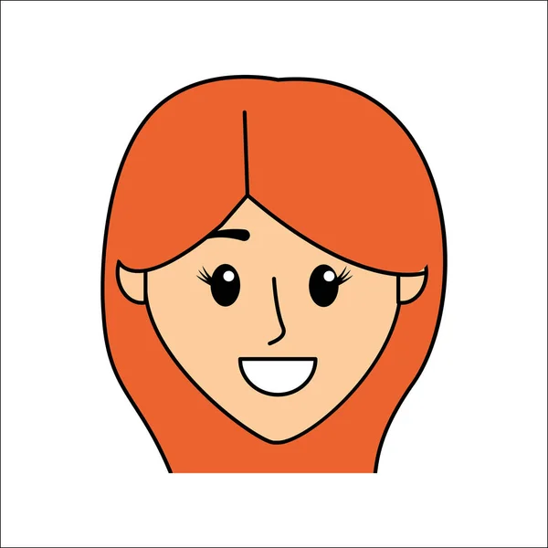Gens, heureux visage femme icône — Image vectorielle