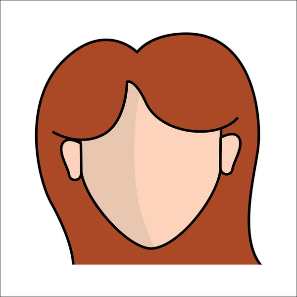Personnes, avatar visage femmes icône — Image vectorielle