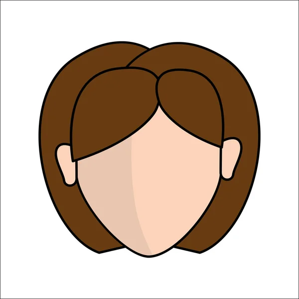 Persone, avatar faccia donne icona — Vettoriale Stock
