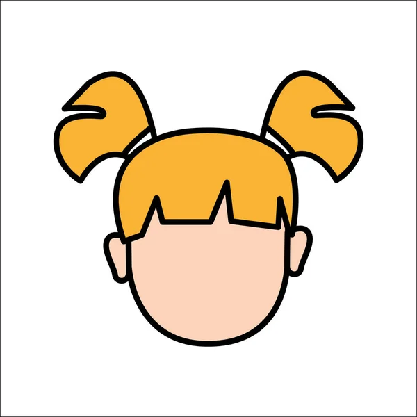 Face baby girl avatar icon — Stock Vector