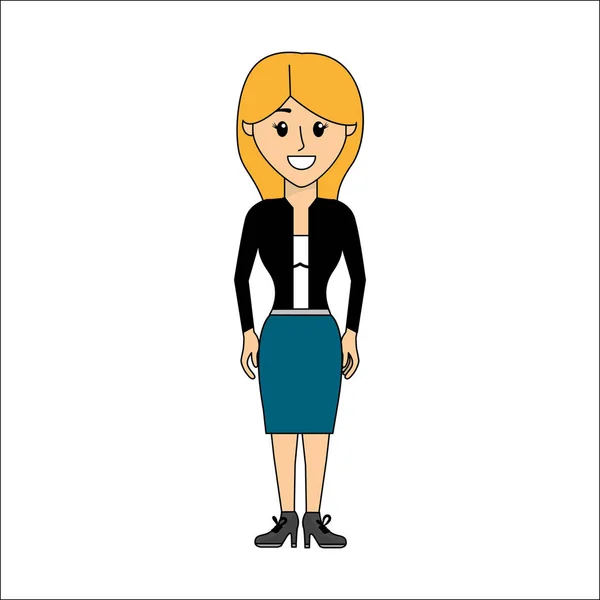 Personnes, femme avec tissu décontracté avatar icône — Image vectorielle