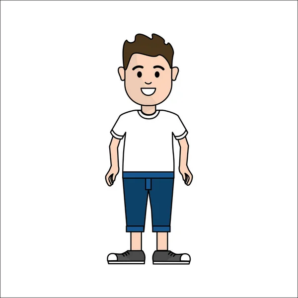 Personas, hombre con icono avatar tela casual — Vector de stock