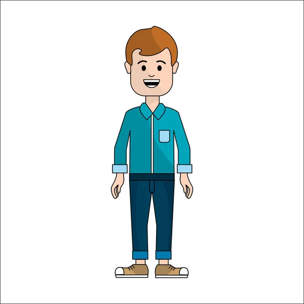 Personas, hombre con icono avatar tela casual — Vector de stock