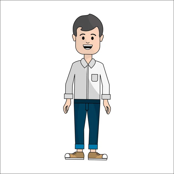 People, man with casual cloth avatar icon — Stock Vector