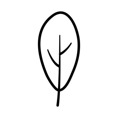 Beyaz arka planda sonbahar yaprağı yeşilliği kalın çizgi üzerinde