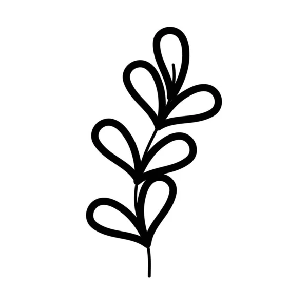 Decorative nature foliage leaves branch icon thick line — Archivo Imágenes Vectoriales