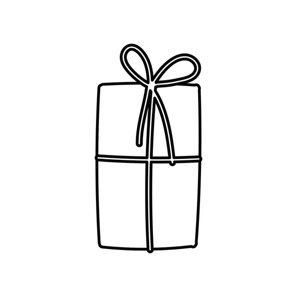 Wrapped gift box decoration party icon thick line — Stok Vektör