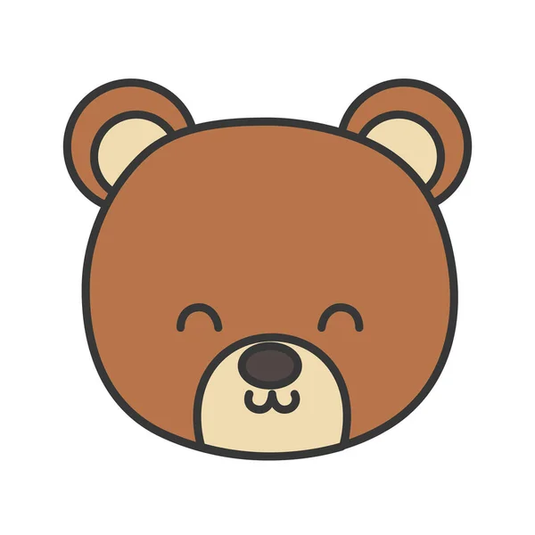 Carino orso testa giocattolo su sfondo bianco — Vettoriale Stock