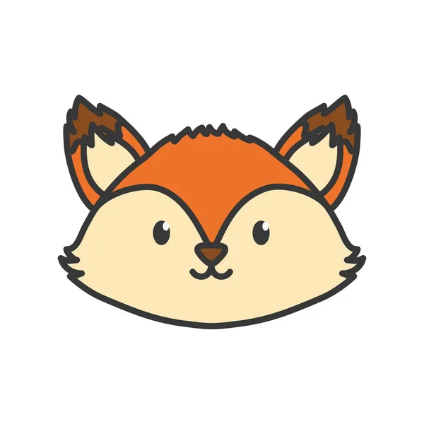 Cute fox head on white background — стоковый вектор