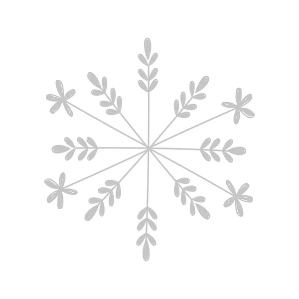 Feuillage gris Feuilles Décoration Fond blanc — Image vectorielle
