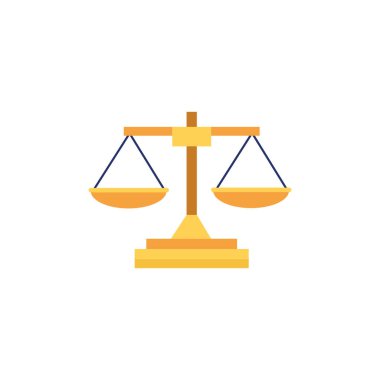 İzole hukuk dengesi düz tasarım