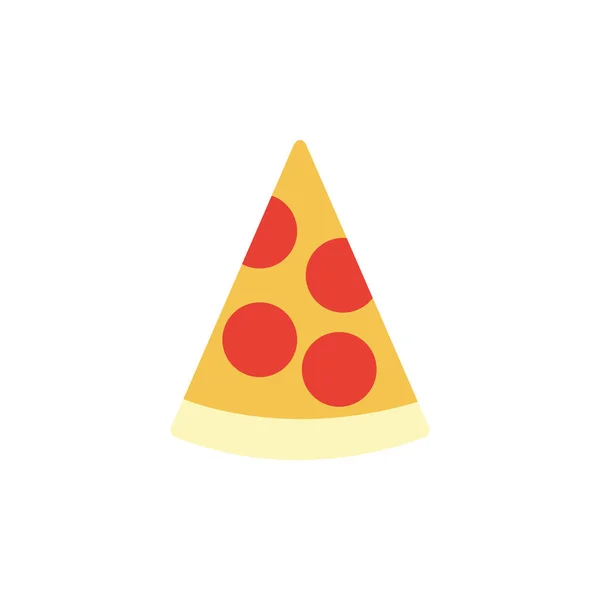 Geïsoleerde pizza pictogram plat ontwerp — Stockvector