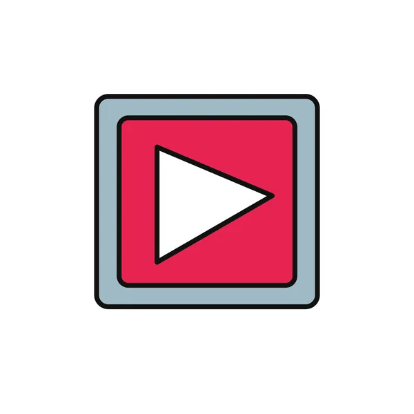 Video player button Internet flat line style — Archivo Imágenes Vectoriales