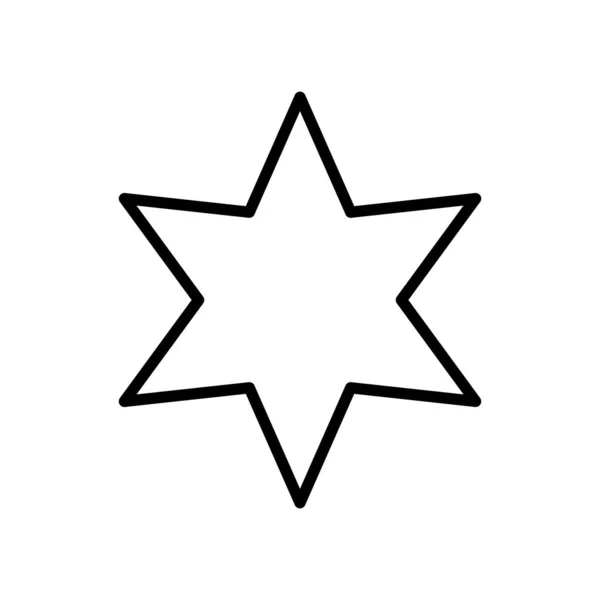 Star six pointed line style icon — Stockový vektor