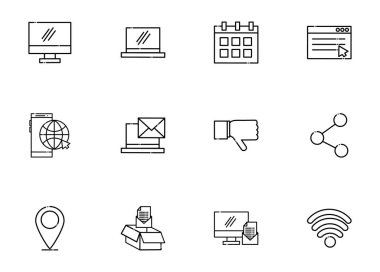 ağ sosyal medya simgeleri satır biçimi belirledi