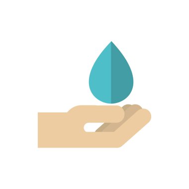 Düşen su ile el Yeşil enerji simgesi