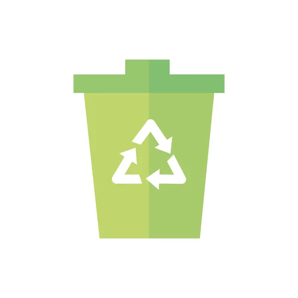 Mülleimer recycelt grüne Energie-Ikone — Stockvektor