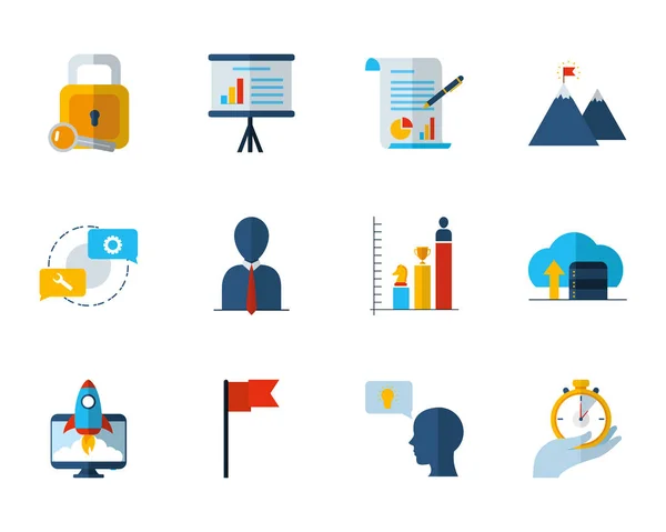 Business work success finance icons set — Image vectorielle