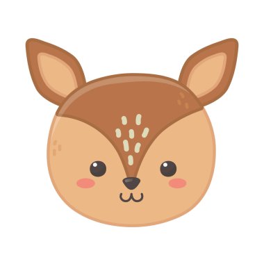 Sevimli küçük geyik başlı hayvan çizgi filmi