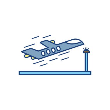 Uçak havacılık havalimanından kalkıyor.