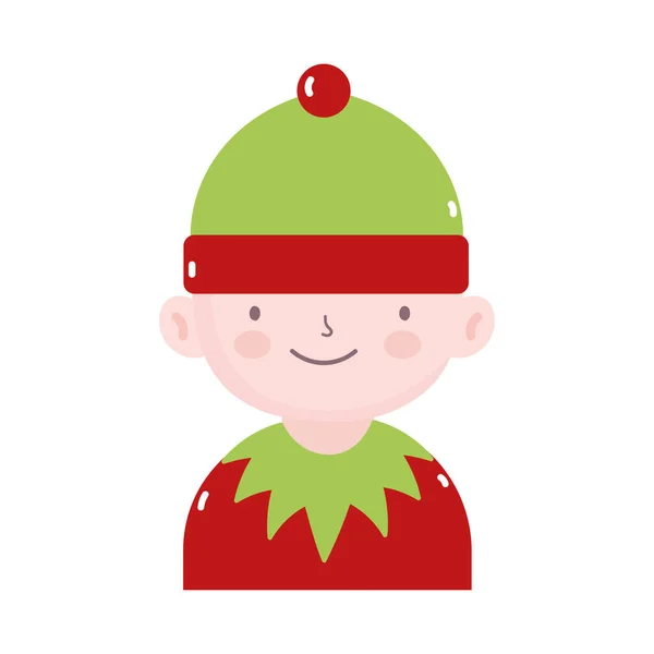 Merry christmas helper of santa decoration icon — Stock Vector