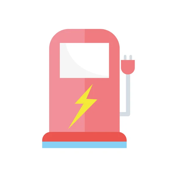 Ecology renewable environment station pump electric icon — Stock Vector