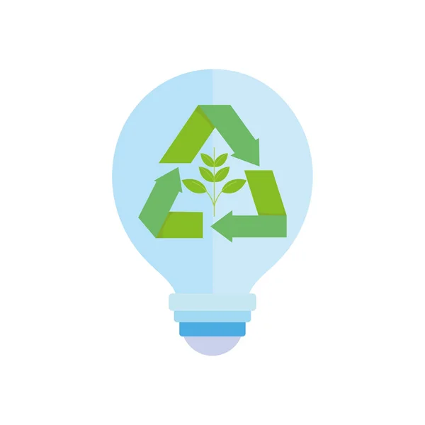 Icono de la energía de las bombillas ecológicas renovables — Archivo Imágenes Vectoriales