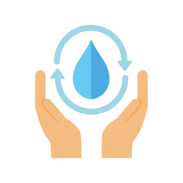 Medio ambiente renovable ecológico icono de la gota de agua — Archivo Imágenes Vectoriales